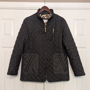 Liz Claiborne Black Diamond Quilted Barn Jacket Womens Large Fall Jacket